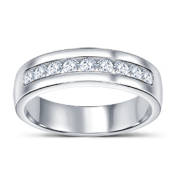 Classic Channel Set Men's Diamond Ring in Platinum (3/4 cttw.)