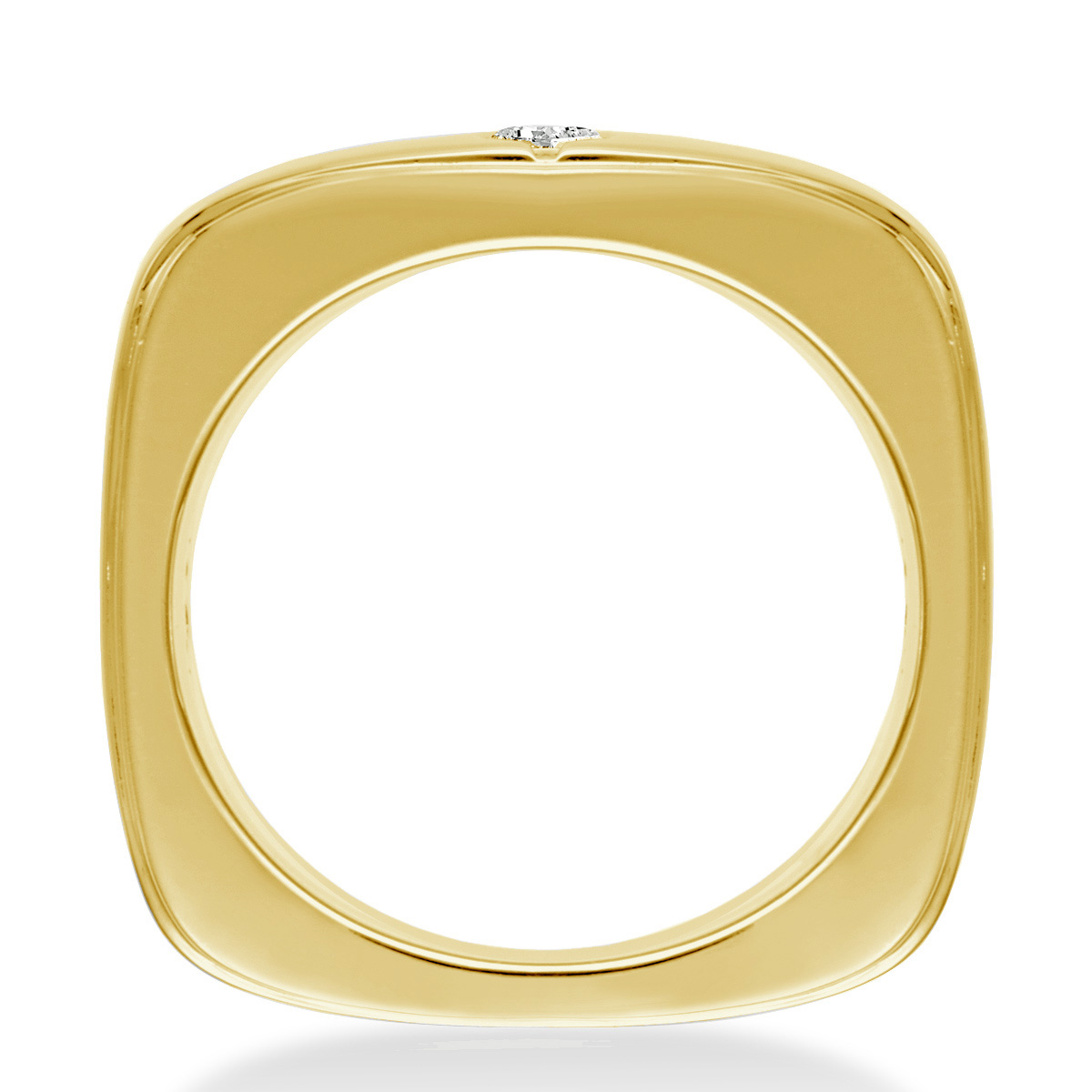 18K Yellow Gold Men's Diamond Ring (1/8 cttw.) view 2