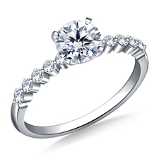 5/8 ct. tw. Round Brilliant Diamond Shared Prong Engagement Ring in 14K White Gold