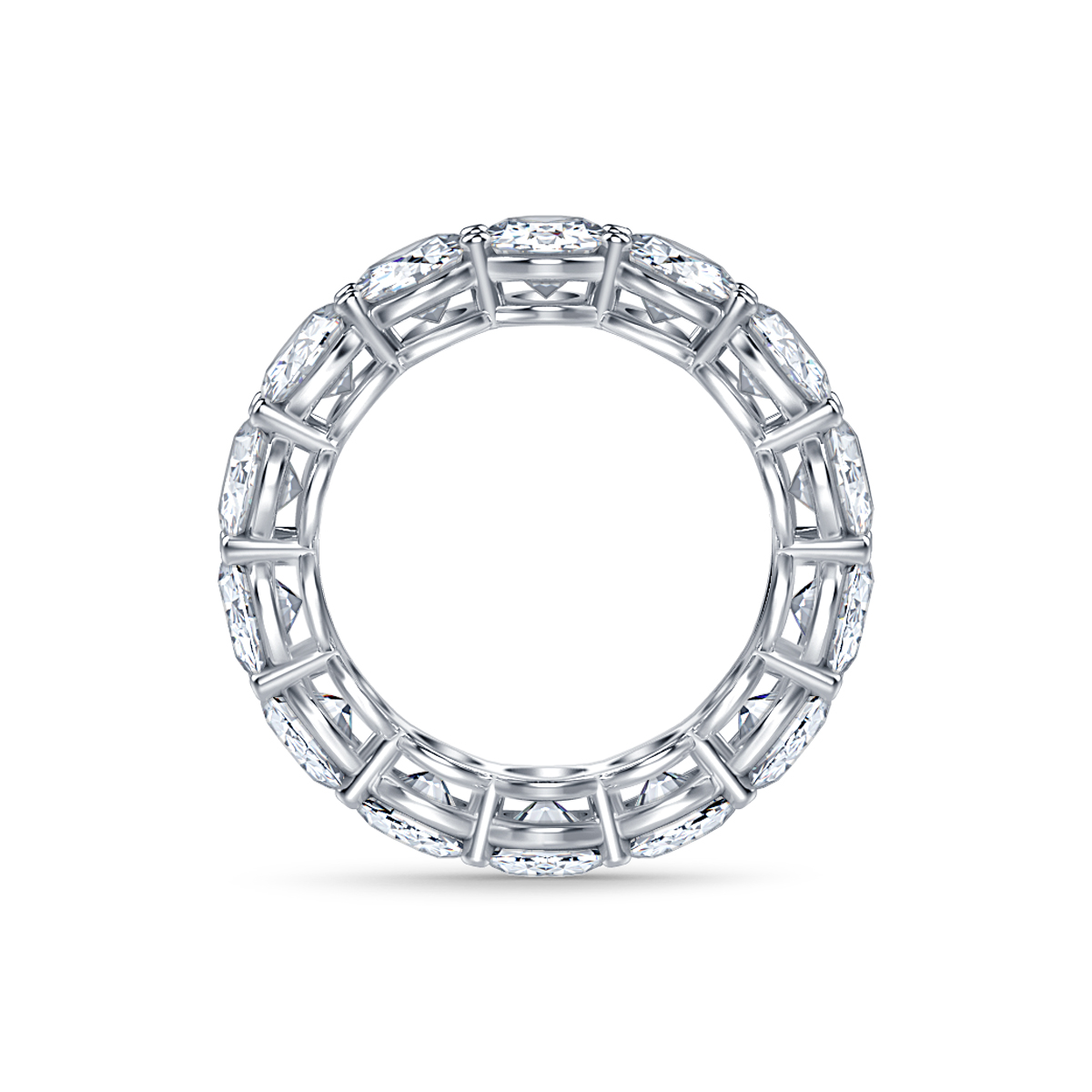 Diamond Eternity Band with Fancy Oval Diamonds in 18K White Gold (14.00 cttw.) view 5