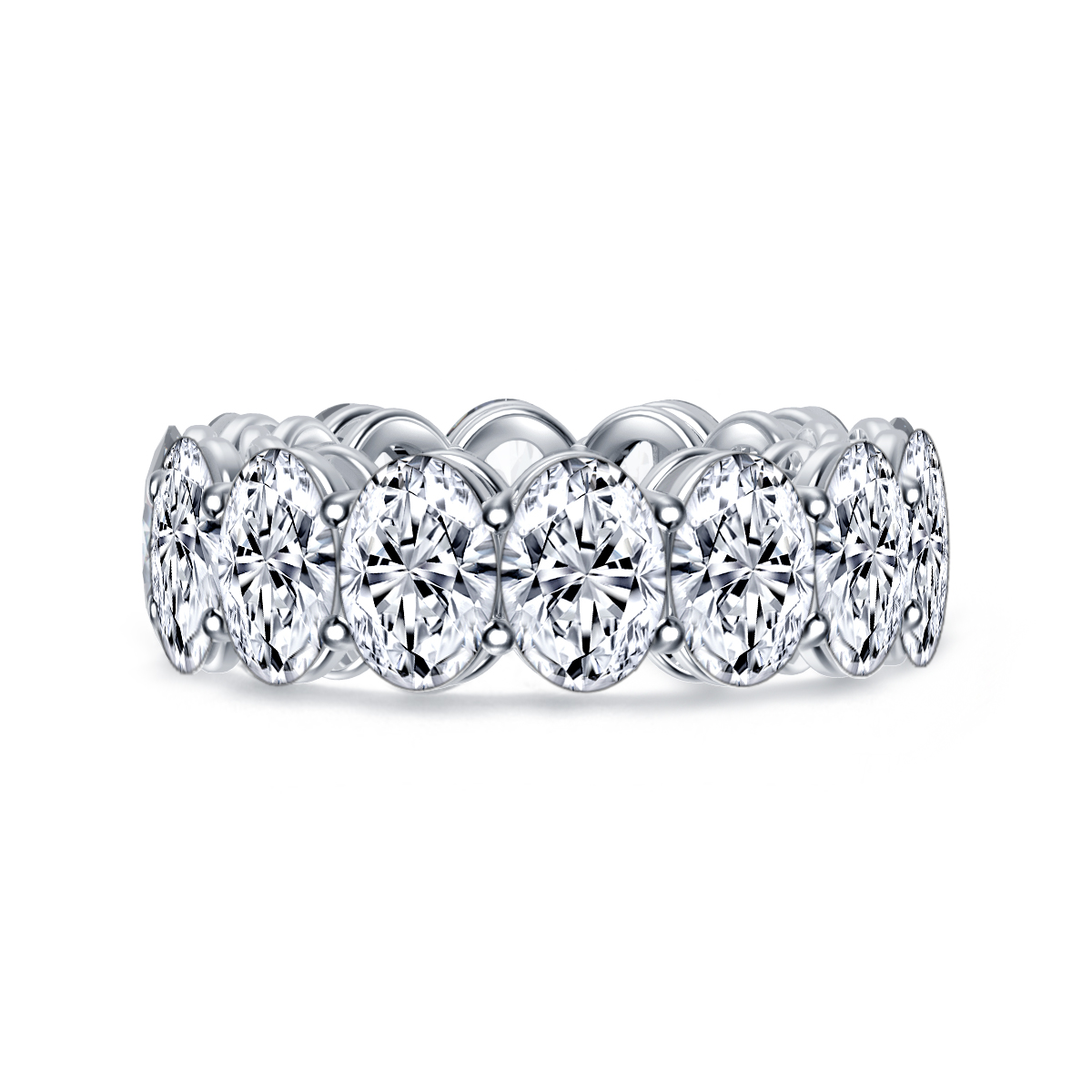 Diamond Eternity Band with Fancy Oval Diamonds in 18K White Gold (14.00 cttw.) view 2
