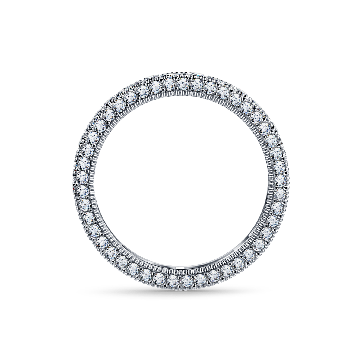 Eternity Band with Channel & Pave Set Round, Princess & Baguette Diamonds in 18K White Gold (4.00 cttw.) view 5