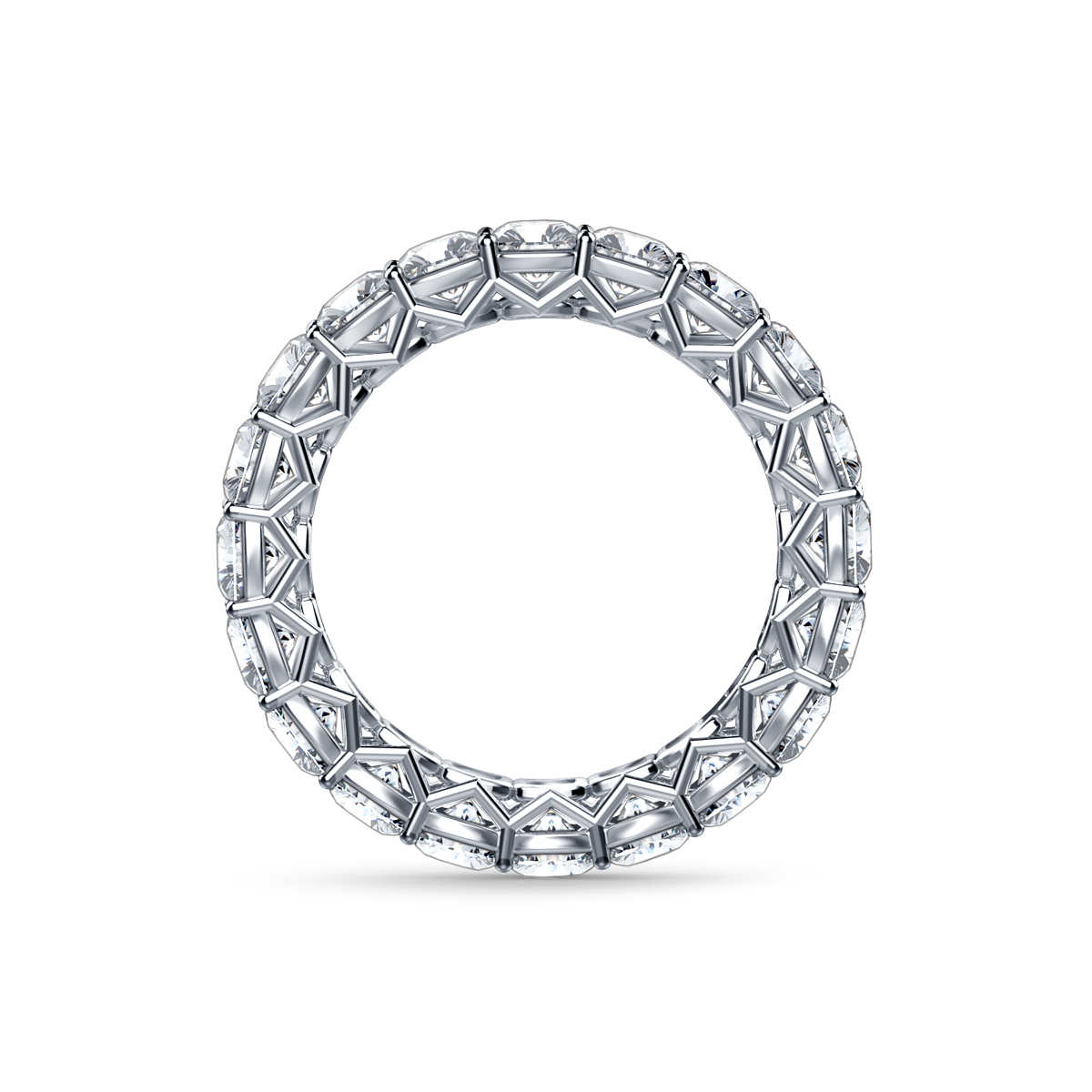 Fancy Cushion Cut Diamond Eternity Band in 18K White Gold (5.00 cttw.) view 5