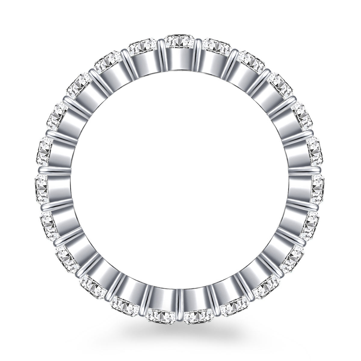 Prong Set Oval Cut Diamond Eternity Ring in 14K White Gold (4.15 - 4.95 cttw.) view 2