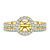 Round Halo Engagement Ring With Matching Band In 18K Yellow Gold view 1