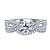 Infinity Twist Split Shank Diamond Ring With Matching Band In 14K White Gold view 1