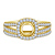 Cathedral Split Shank Floating Cushion Shaped Halo Diamond Ring With Matching Band In 18K Yellow Gold view 1