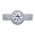 Vintage Halo Round Diamond Engagement Ring With Curved Matching Wedding Band In Platinum view 1