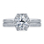 Hexagon Halo Engagement Ring With Pave Diamond Wedding Band Set Half Way In Platinum view 1