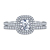 Cushion Cut Double Halo Cathedral Diamond Engagement Ring With Curved Diamond Matching Band In 14K White Gold view 1