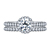 Prong Set Diamond Floral Halo Engagement Ring With Diamond Matching Band In 14K White Gold view 1