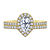 Pear Halo Engagement Ring With Matching Band In 18K Yellow Gold view 1