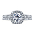Cushion Halo Engagement Ring With Matching Band For Round Diamond In 18K White Gold view 1