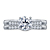 Petite Solitaire Prong Accented Engagement Ring With Matching Band In Platinum view 1