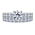 Asscher Cut Diamond Engagement Ring With Matching Wedding Band In 14K White Gold view 1