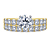 Asscher Cut Diamond Engagement Ring With Matching Wedding Band In 14K Yellow Gold view 1