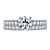 Classic Diamond Solitaire Engagement Ring With Matching Wedding Band In 18K White Gold view 1