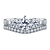 Three Stone Diamond Prong Set Engagement Ring In 18K White Gold view 1