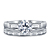Classic Three Stone Engagement Ring With Tapered Baguettes In 14K White Gold view 1