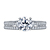 Petite Trio Diamond Engagement Ring  With Prong Details In 14K White Gold view 1