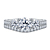 Three Stone Trellis Diamond Engagement Ring In Platinum view 1