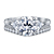 Three Stone Half Moon Diamond Engagement Ring In 18K White Gold view 1