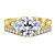 Three Stone Half Moon Diamond Engagement Ring In 18K Yellow Gold view 1