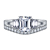 Trapezoid Diamond Three Stone Engagement Ring In 14K White Gold view 1