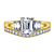 Trapezoid Diamond Three Stone Engagement Ring In 14K Yellow Gold view 1