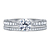 Classic Six Prong Diamond Engagement Ring With Spinning Pave Accent Ring With Wedding Band In 14K White Gold view 1