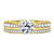 Classic Six Prong Diamond Engagement Ring With Spinning Pave Accent Ring With Wedding Band In 14K Yellow Gold view 1