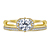Exquiste Cathedral Diamond Solitaire Engagement Ring With Wedding Band In 14K Yellow Gold view 1