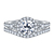 Catherdral Halo Diamond Engagement Ring With Matching Band In 14K White Gold view 1