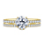 Diamond Semi Mount Ring Basket Setting With Curved Matching Band In 18K Yellow Gold view 1