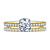 French Pave Set Fancy Cushion Diamond Engagement Ring With Matching Band In 14K Yellow Gold view 1