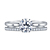 Diamond Halo Solitaire Engagement Ring With Matching Band In Platinum view 1