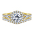 Catherdral Halo Diamond Engagement Ring With Matching Band In 14K Yellow Gold view 1