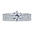 Vintage Diamond Engagement Ring With Pave Accents And Diamond Wedding Band In 14K White Gold view 1