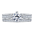 Floral Design Diamond Engagement Ring With Cathedral Silhouette And Matching Pave Band In Platinum view 1