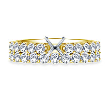 Common Prong Set Diamond Encrusted Ring with Matching Band in 14K Yellow Gold(1 1/5 cttw.)