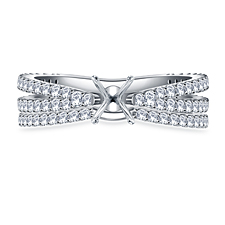 Split Shank Diamond Engagement Ring with Matching Band in 14K White Gold (1.00 cttw.)