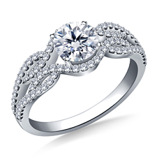 Infinity Diamond Accent Engagement Ring in 14K White Gold